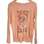 Aerie  Dance Club Long Sleeve Thermal Waffle Knit Top Sz Small Peach Disco Ball Photo 1