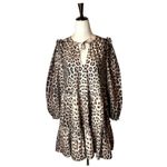 Generation Love Brown Leopard Print Balloon Sleeve Rumi Mini Dress Size XS Photo 2