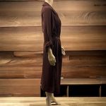 DR2 Daniel Rainn Long Woven Open Belted Trench Coat Chestnut Nordstrom Womens L Size L Photo 5