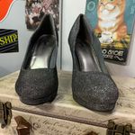 Fioni Night Black Silver Glitter Heels Photo 3