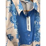 Celina Moon Long‎ Sleeve Bell Print Midi Dress Sky Blue Size Large Photo 12