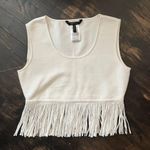 BCBG MAXAZRIA Jaleigh Women’s Cream Cotton Fringe Shell Tank Top Large like new Photo 1