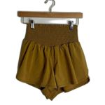 Aerie Offline by  Women's Size S Real Me Smocked Running Tan Shorts gym exercise Photo 1