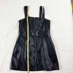 Wild Fable  Faux Leather Zip Front Mini Dress Womens M Y2K Pinafore Black Edgy Photo 10