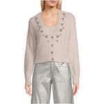 Gianni Bini GB  Embellished Long Sleeve Sweater size Large NWT Pastel Light Pink Photo 1