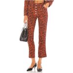 Miaou X Revolve Red Leopard Junior Pant Jeans Sz 26 Button Fly Crop‎ Flare $295 Photo 1