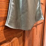 Double Zero Cowl Neck Sage Green Satin Slip Mini Dress - Size Small Photo 4