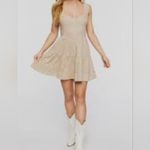 Forever 21 Beige Mini Dress LINEN BLEND CORSET BUTTON SMALL Photo 1