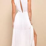 Lulus  XXS Maxi Dress White Embroidered Floral Vacation Cottage Coastal Boho Photo 9