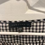 Sanctuary Black White Gingham 3/4 Tie Sleeve Hidden Button Front Womens Large Photo 3