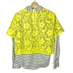 Elizabeth and James Neon Yellow Layered Long Sleeve Blouse M Photo 1