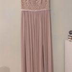 David's Bridal David’s Bridal Bridesmaid Gown Homecoming Prom Dress Size 10 Pink Formal Lace Photo 1