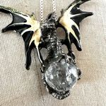 Unisex Mystical dragon with crystal ball pendant necklace Photo 9