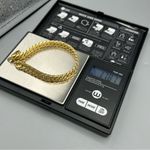 Vintage Gold Tone Herringbone Chain Bracelet | Chunky Retro Statement Photo 5