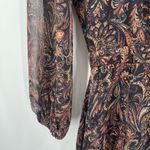Evereve Dress Extra Small Eliza Paisley Midi Long Sleeve Business Work Office Photo 11