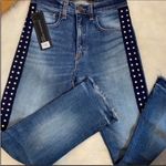 Veronica Beard  NWT Ines Rhinestone Side Striped Jeans Photo 7