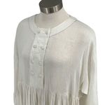 The Plavate Womens Pleated Long Sleeve Buttoned Emily Off Dress White Size Small Photo 3