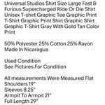 Universal Studios Shirt Size Large Fast & Furious Supercharged Ride Or Die Shirt Unisex T-shirt Photo 1