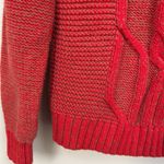 Abercrombie & Fitch Red Brown Cable Knit Sweater M Photo 3