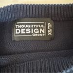 The Thoughtful Design Group navy blue NANTUCKET Intarsia Crewneck Sweater sz XS Photo 2