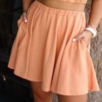 Free People  Beach Orange Terry Cloth Mini Skort Skirt with Shirts Size Medium Photo 3