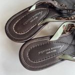 Sigerson Morrison Made in Italy WOMENS‎ BROWN KITTEN HEEL LEATHER SANDALS Sz 7.5 Black Photo 1