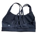 Lululemon Athletica Energy Bra Women's Size 4 Black, Gray Camo Camouflage Print Photo 1