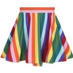 Collectif Rainbow Stripes Skirted Bikini Brief Size 16 Red Photo 0