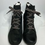 Sorel Evie ll NW lace up wedge booties black women’s size 12 leather canvas new! Photo 4