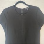 Universal Standard Black Short Sleeve Elle Ponte Knit Front Seam Midi Dress 2XS Photo 3