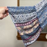 Lavender Field Lavender Fields NWT Blue Boho Print Bell Sleeve Crop Tie Front Top Small Photo 2