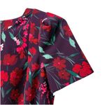 Calvin Klein Purple Red Floral Stretch Crepe Puff Sleeve Sheath Dress Size 2 Photo 9