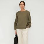 Everlane  • 100% Linen Olive Green Long Sleeve Blouse Photo 1