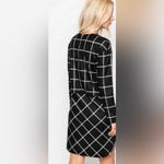 French Connection 'Fast Ciao' Windowpane Check Long Sleeve Shift Dress Size 12 Photo 3
