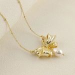 Kendra Scott  x LoveShackFancy Pearl Bow Necklace Photo 4