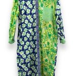 Lilly Pulitzer White Label  Blue & Green Patchwork Button Front Shirt Dress Sz M‎ Photo 0
