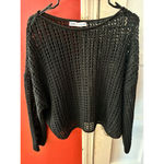 ZARA  Black Crochet Long Sleeve Sweater Top Large Photo 9