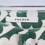 PacSun Green & White Daisy High Waisted Straight Leg Jeans Size 23 Retro Floral Photo 3