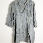 CP Shades  100% Linen Blue Gray Tunic Top Dress Size Small Photo 0