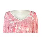 Habitat Clothes To Live In Top Size Large Pink White 3/4 Sleeves Abstract Artsy Photo 3