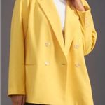 Anthropologie Maeve By  Double Breasted Blazer Jacket in Yellow, size 12 Photo 1