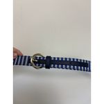 Talbots Nautical Striped Anchor Belt Leather Lining Size XL Anchors Preppy Photo 2