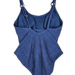 Shade & Shore NWT  Square Neck Pucker High Leg One
Piece Swimsuit XS (0-2) Blue Photo 4