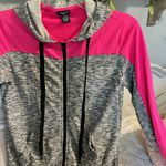 Rue 21 Heather Black Neon Pink Zip Knit Jacket Photo 9
