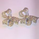 Elegant Silver Tone CZ Rhinestone Bow Retro Boho Shoe Clips Dress Clips Photo 1