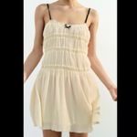 ZARA  cream ruffle coquette bow slip dress size XS Photo 2