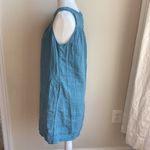 Cynthia Rowley  100% Linen Sleeveless Shift Dress Blue 2 Button Back With Pockets Photo 1
