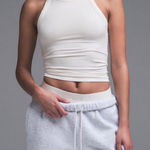 SKIMS  cotton jersey high neck tank‎ in size M marble white Photo 0