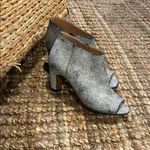 Maison Margiela
Crackled Leather Peep Toe Bootie Size 36.5 Silver Photo 9
