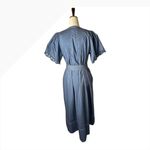 Hunter Bell Dress Women Medium Blue Cotton Puff Sleeve Valencia Midi Boho Photo 2